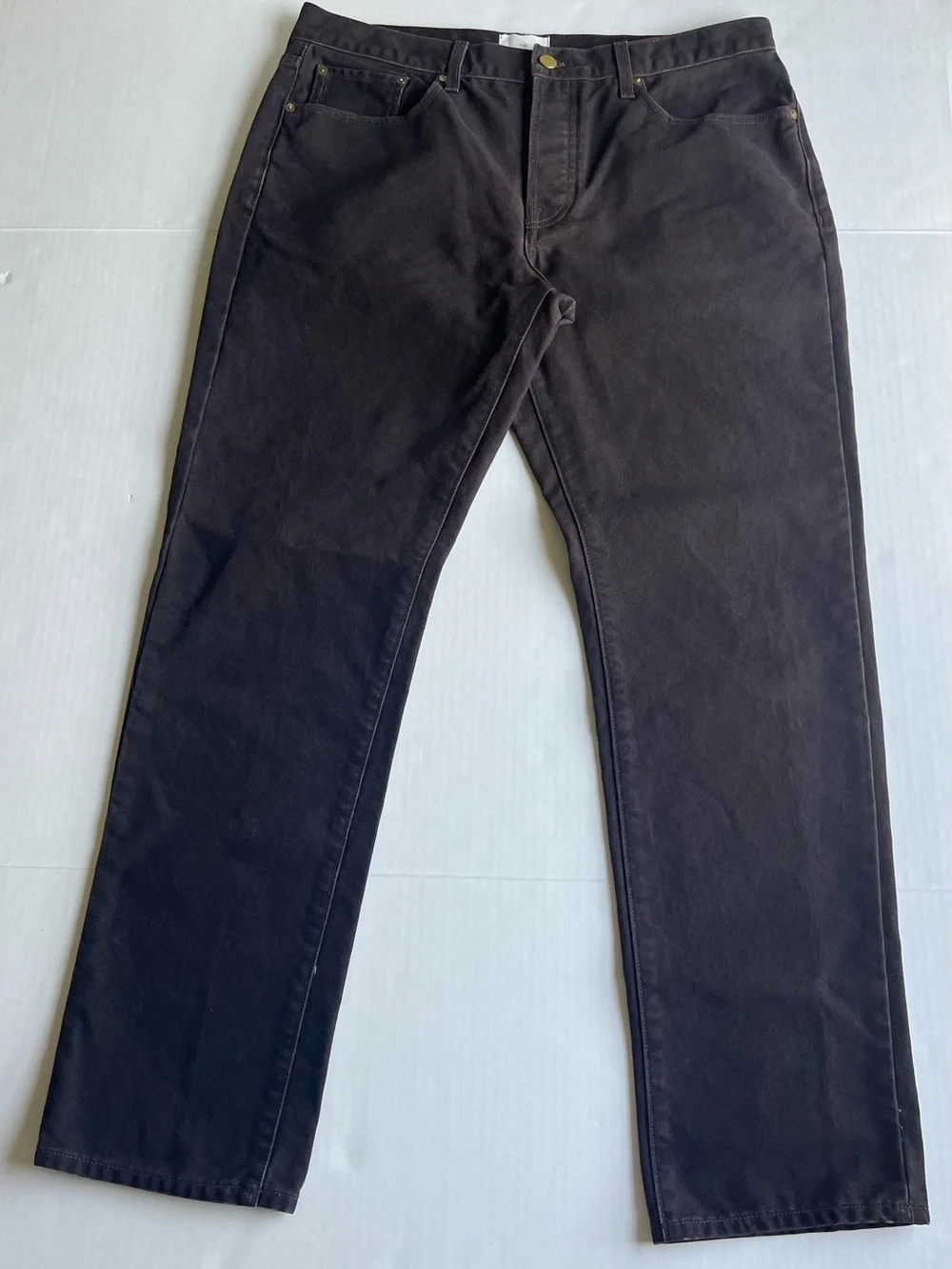 Sid Mashburn Men’s Brown Cotton Canvas Straight Leg 5-Pocket Button Fly Pant 36